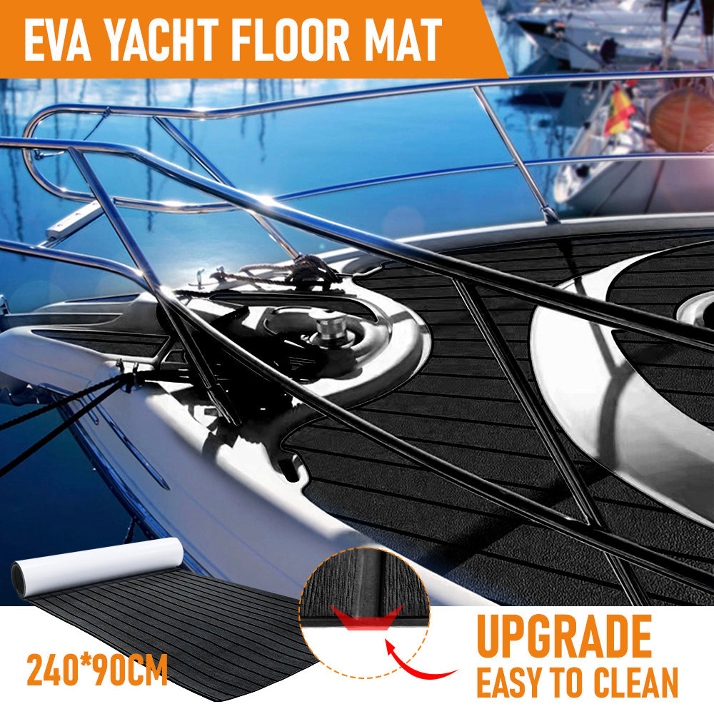 EVA Foam Boat Flooring Mat Faux Decking Teak Marine Mat Boat Carpet Sea Deck Flooring for Motorboat RV Yacht V985-EVABOATMATBLACK