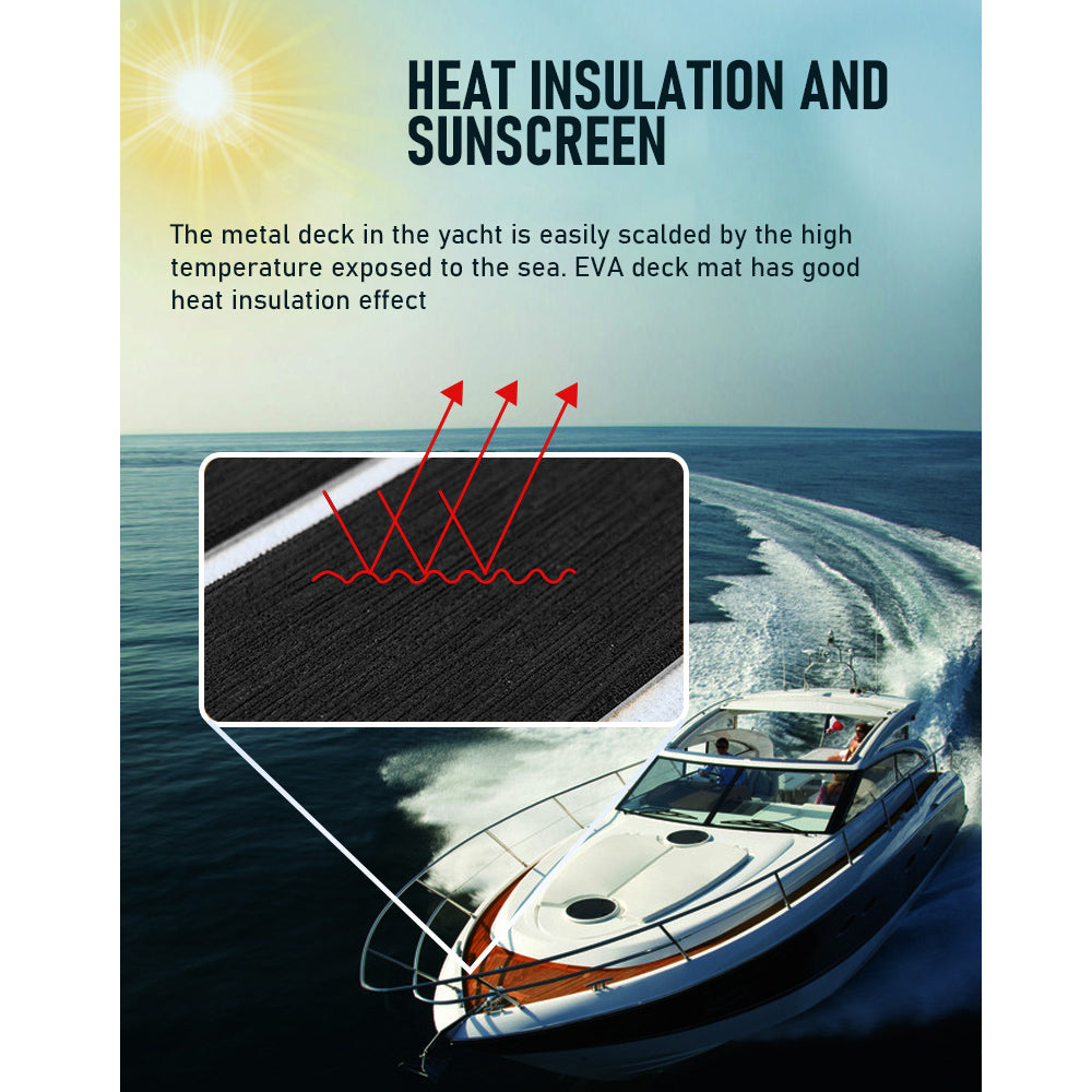 EVA Foam Boat Flooring Mat Faux Decking Teak Marine Mat Boat Carpet Sea Deck Flooring for Motorboat RV Yacht V985-EVABOATMATBLACK
