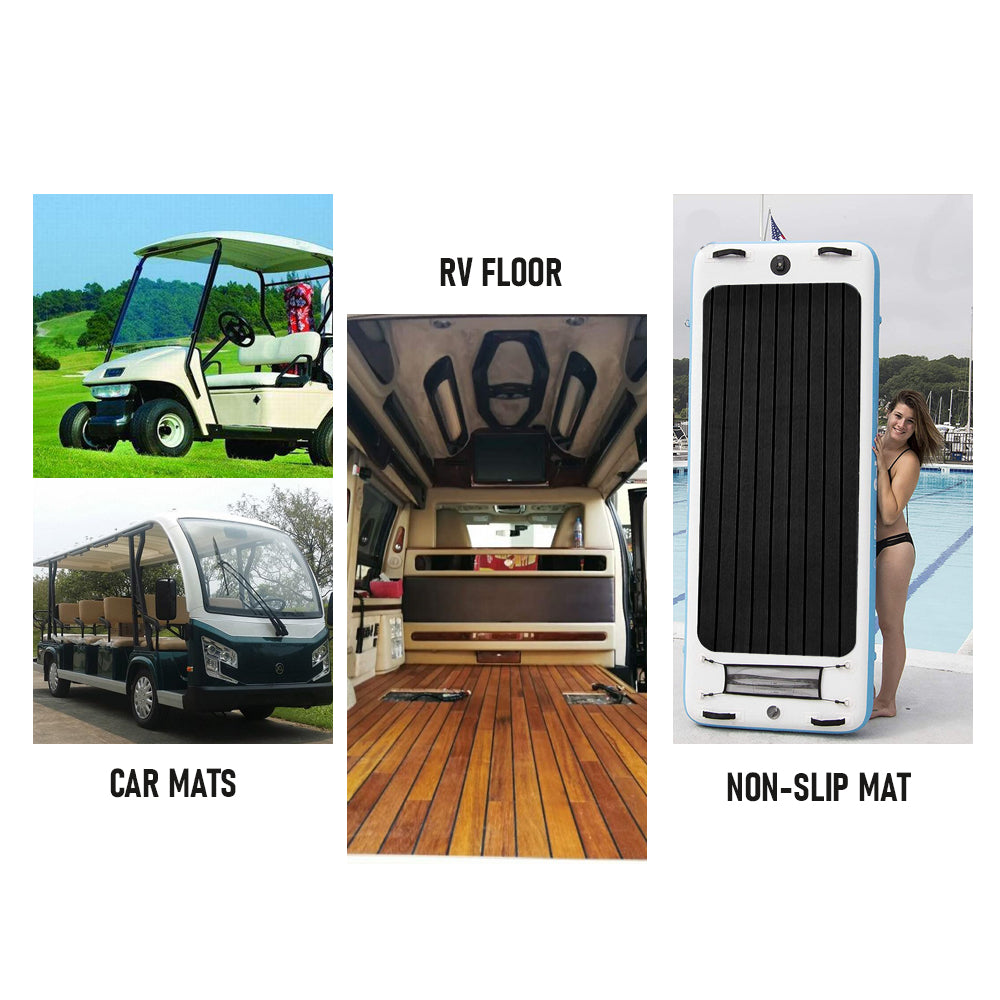 EVA Foam Boat Flooring Mat Faux Decking Teak Marine Mat Boat Carpet Sea Deck Flooring for Motorboat RV Yacht V985-EVABOATMATBLACK