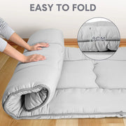 Foldable Floor Mattress Roll Up Futon Mattress Thicken Memory Foam for Bedroom Guest Room and Travel Portable Japanese Sleeping Tatami Mat 1x2m Grey