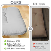 Foldable Floor Mattress Roll Up Futon Mattress Thicken Memory Foam for Bedroom Guest Room and Travel Portable Japanese Sleeping Tatami Mat 1x2m Grey