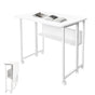 Compat Foldable Desk Rolling Study Desk Small Computer Desk with Wheels and Storage Shelf for Small Spaces V985-FOLDABLEDESK
