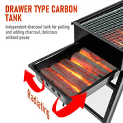 Charcoal BBQ Grill Folding Portable Camping Barbecue Grill Lightweight for Outdoor GrillingCamping Hiking V985-FOLDINGBBQGRILL
