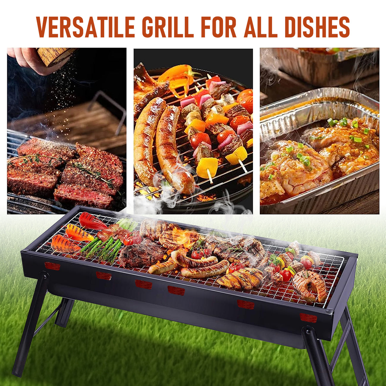 Charcoal BBQ Grill Folding Portable Camping Barbecue Grill Lightweight for Outdoor GrillingCamping Hiking V985-FOLDINGBBQGRILL