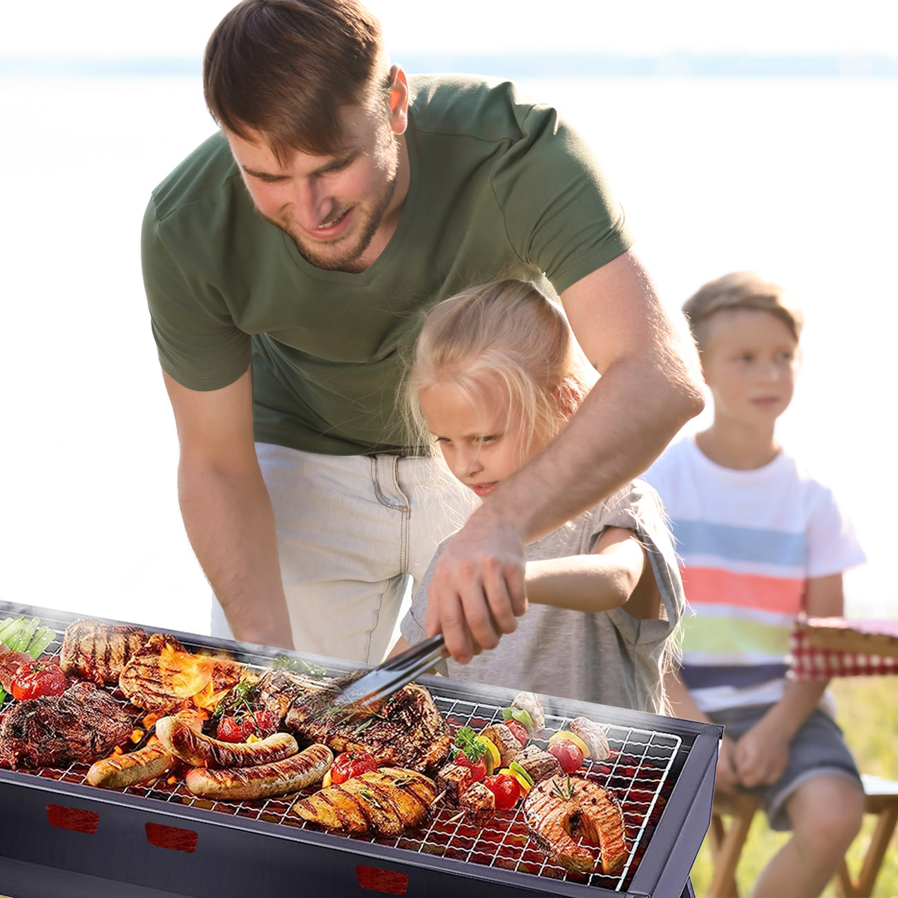 Charcoal BBQ Grill Folding Portable Camping Barbecue Grill Lightweight for Outdoor GrillingCamping Hiking V985-FOLDINGBBQGRILL