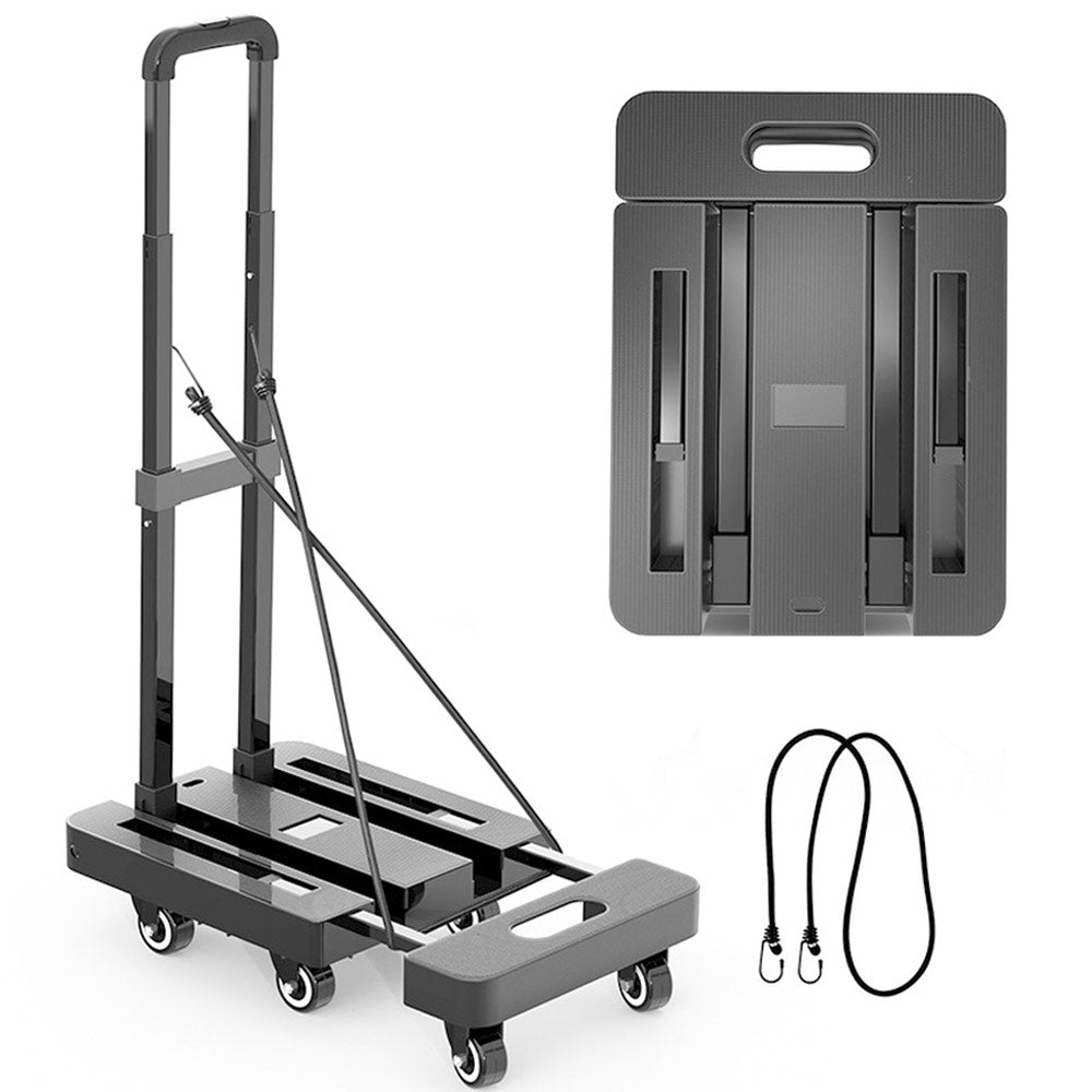 6-Wheel Folding Hand Truck Heavy Duty 227kg Capacity Collapsible Trolley with Elastic Strap Triple-Axle V985-FOLDINGHANDCART