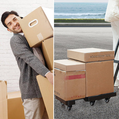 6-Wheel Folding Hand Truck Heavy Duty 227kg Capacity Collapsible Trolley with Elastic Strap Triple-Axle V985-FOLDINGHANDCART