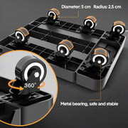 6-Wheel Folding Hand Truck Heavy Duty 227kg Capacity Collapsible Trolley with Elastic Strap Triple-Axle V985-FOLDINGHANDCART