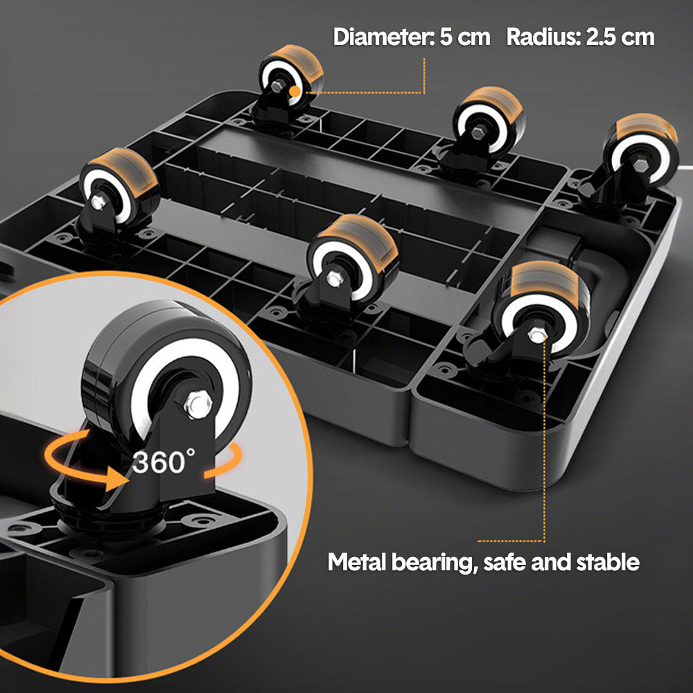 6-Wheel Folding Hand Truck Heavy Duty 227kg Capacity Collapsible Trolley with Elastic Strap Triple-Axle V985-FOLDINGHANDCART