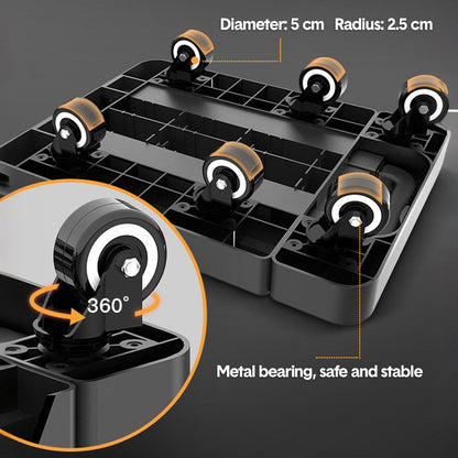 6-Wheel Folding Hand Truck Heavy Duty 227kg Capacity Collapsible Trolley with Elastic Strap Triple-Axle V985-FOLDINGHANDCART