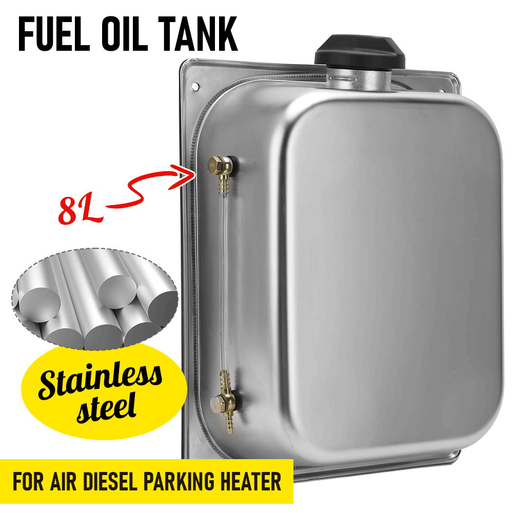 8L Petrol Fuel Tank Stainless Steel Diesel Fuel Tank Portable Diesel Container Backup Petrol Storage Tank For V985-FUELOILTANK8L