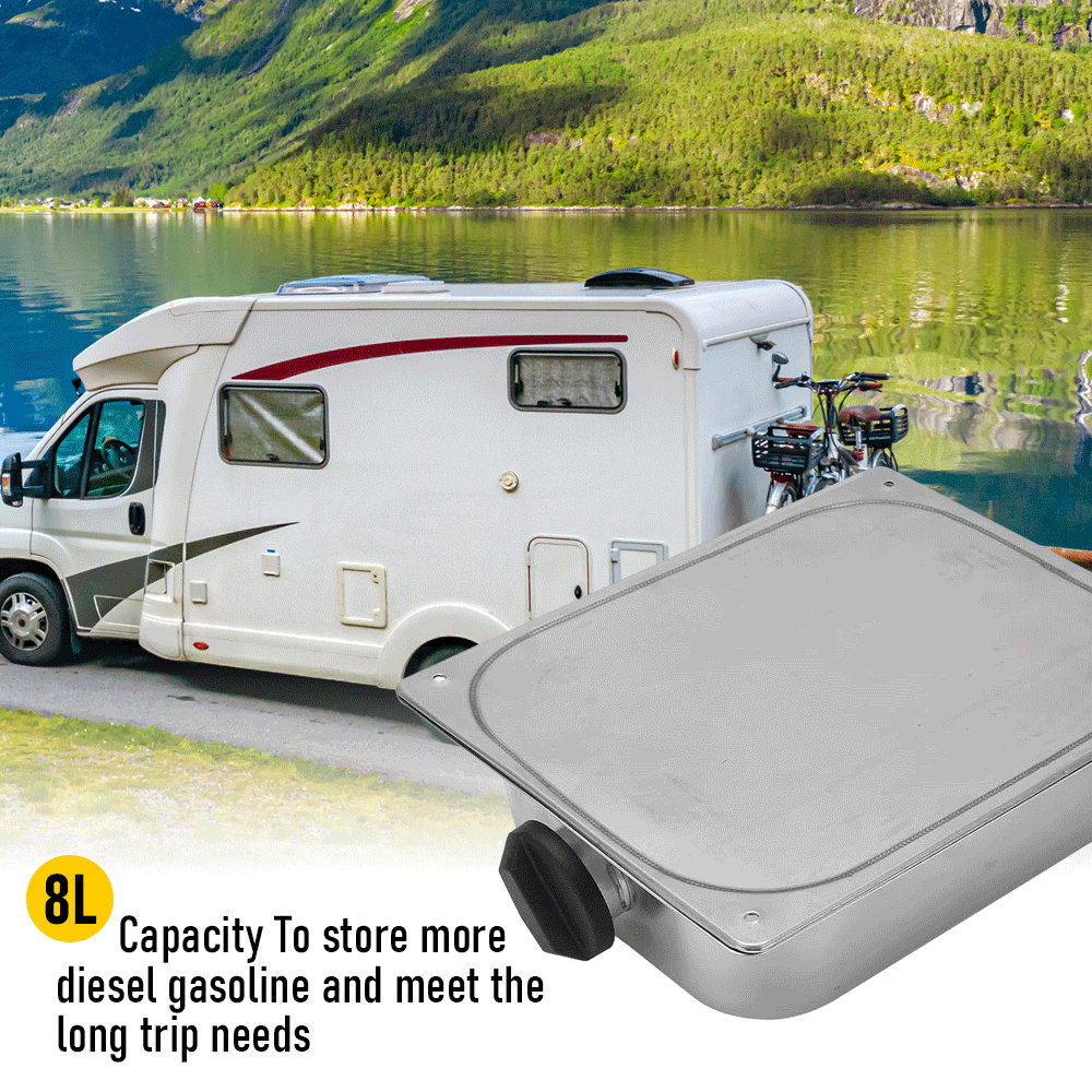 8L Petrol Fuel Tank Stainless Steel Diesel Fuel Tank Portable Diesel Container Backup Petrol Storage Tank For V985-FUELOILTANK8L