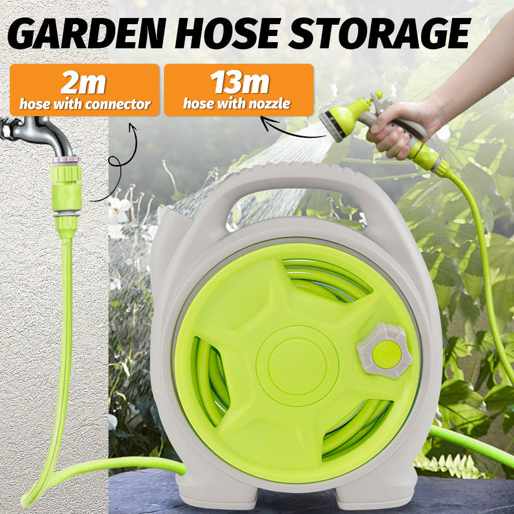 Mini Portable Garden Pipe Hose Cart 15m Reel Storage Set Garden Hose Storage Rack 29x15x32cm With High V985-GARDENHOSESTORAGE
