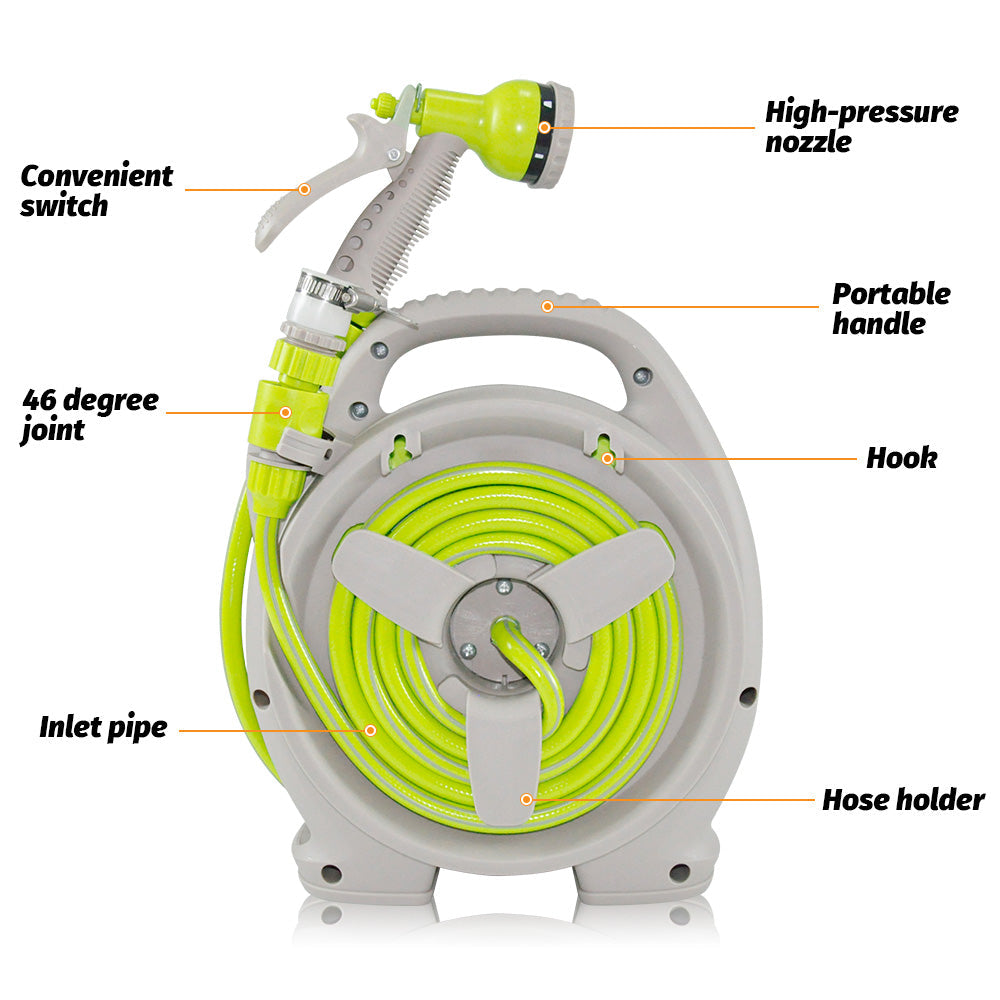Mini Portable Garden Pipe Hose Cart 15m Reel Storage Set Garden Hose Storage Rack 29x15x32cm With High V985-GARDENHOSESTORAGE
