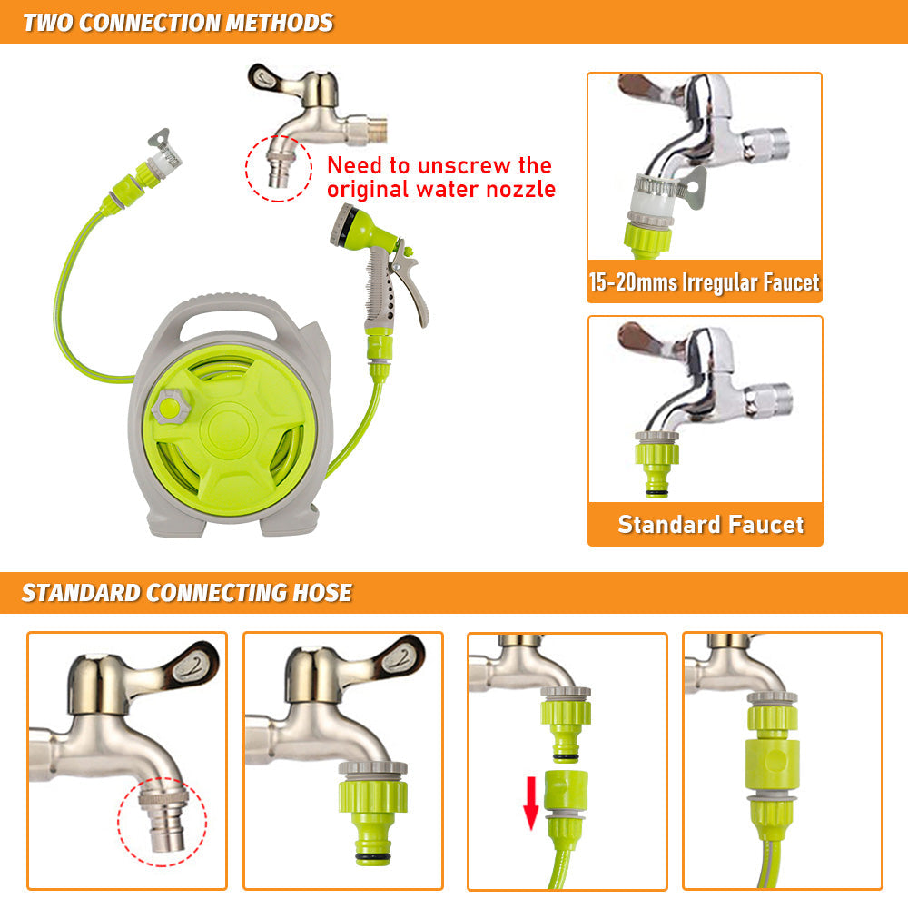 Mini Portable Garden Pipe Hose Cart 15m Reel Storage Set Garden Hose Storage Rack 29x15x32cm With High V985-GARDENHOSESTORAGE