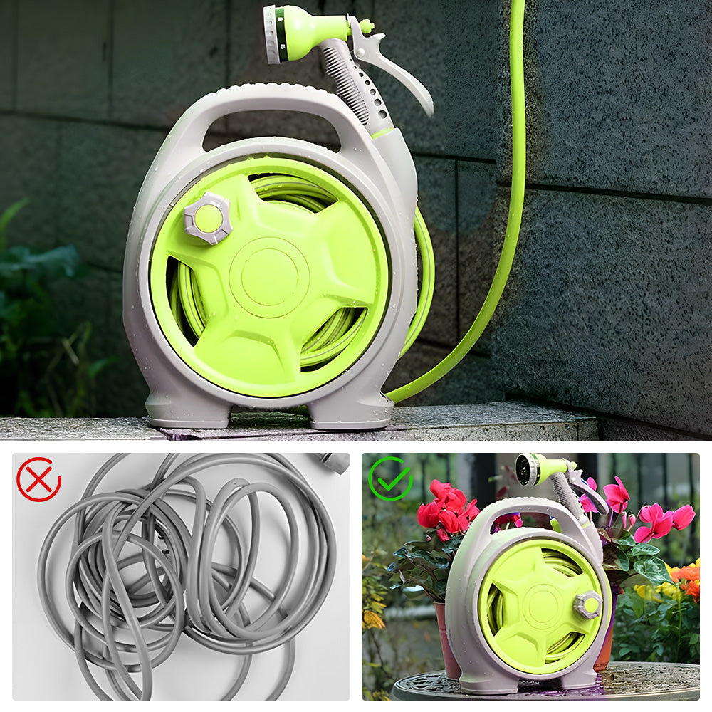 Mini Portable Garden Pipe Hose Cart 15m Reel Storage Set Garden Hose Storage Rack 29x15x32cm With High V985-GARDENHOSESTORAGE