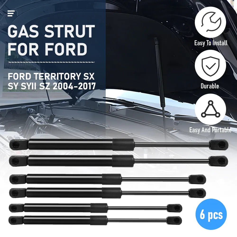 6pcs Premium Gas Struts Kit for Ford Territory SX SY 2004-2011 Bonnet Tailgate Window Glass Direct V985-GASSTRUTFORFORD