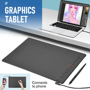 Digital Graphics Tablet Drawing Pad 8192 Levels Large Working Area 285x180mm Compatible with Win/MacOS V985-GRAPHICSTABLET