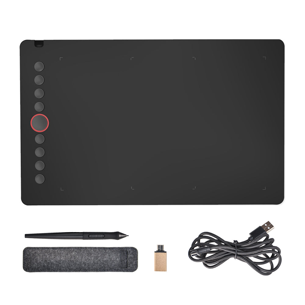 Digital Graphics Tablet Drawing Pad 8192 Levels Large Working Area 285x180mm Compatible with Win/MacOS V985-GRAPHICSTABLET