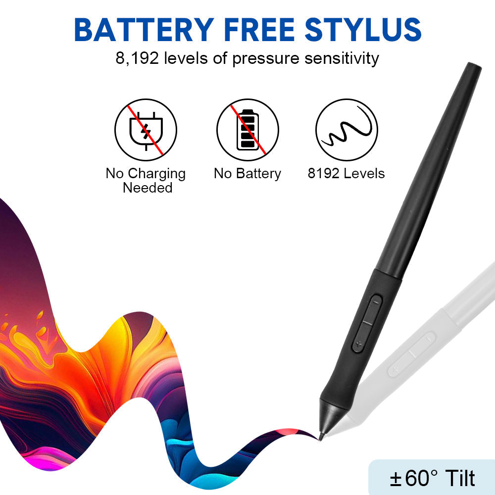 Digital Graphics Tablet Drawing Pad 8192 Levels Large Working Area 285x180mm Compatible with Win/MacOS V985-GRAPHICSTABLET