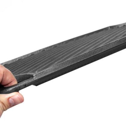 Reversible Cast Iron Griddle Rectangular BBQ Plate 43x24cm Double-Sided Flat Top Griddle Pan and Grooved V985-GRILLPRESS