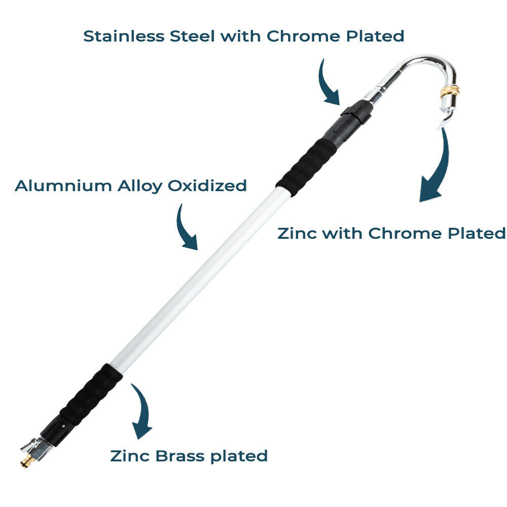 Stainless Steel Pressure Washer Gutter Cleaner Aluminium Alloy Water Fed Pole for Gutter Cleaning 180 V985-GUTTERCLEANER