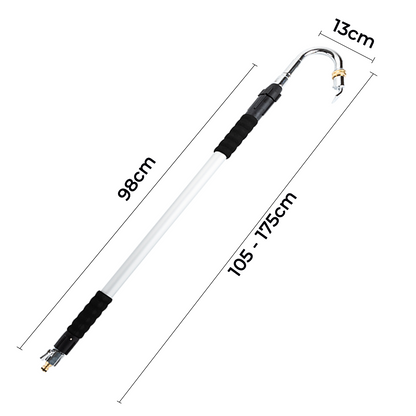 Stainless Steel Pressure Washer Gutter Cleaner Aluminium Alloy Water Fed Pole for Gutter Cleaning 180 V985-GUTTERCLEANER