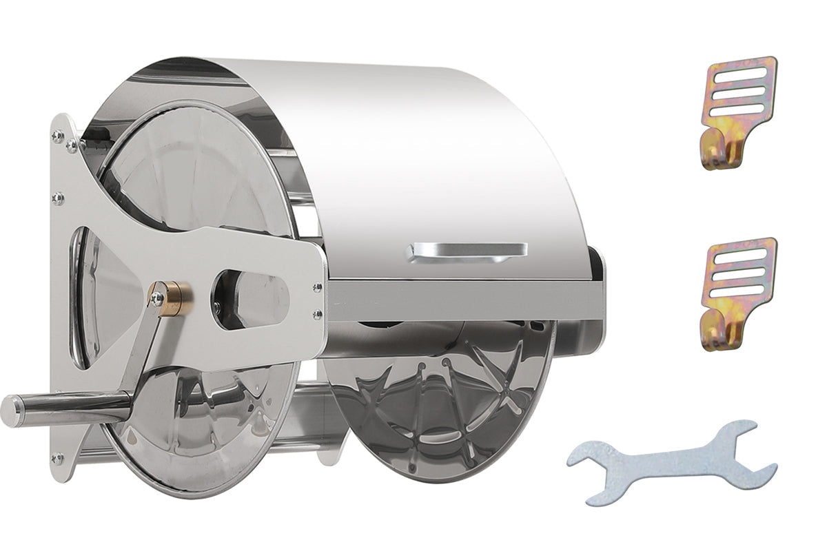 Large Stainless Steel Garden Hose Reel Cart Portable Pipe Holder With Rainproof Sunscreen Protection Lid and V985-HOSEREELCOVER