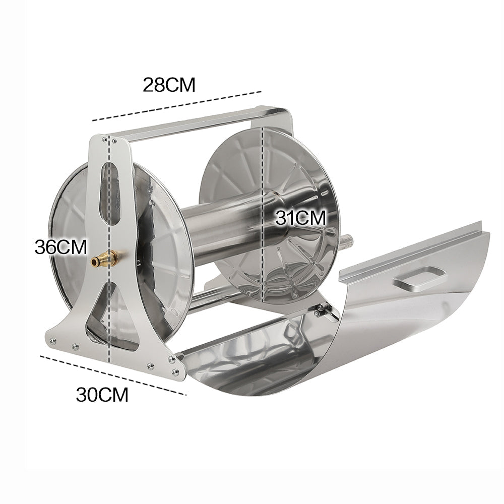 Large Stainless Steel Garden Hose Reel Cart Portable Pipe Holder With Rainproof Sunscreen Protection Lid and V985-HOSEREELCOVER