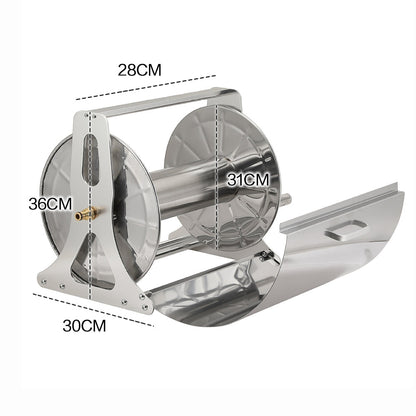 Large Stainless Steel Garden Hose Reel Cart Portable Pipe Holder With Rainproof Sunscreen Protection Lid and V985-HOSEREELCOVER