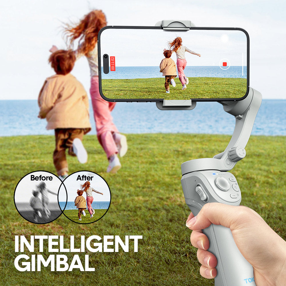 Portable Mobile Intelligent Gimbal 3 Axis Handheld Foldable and Rechargeable Smartphone Stabilizer 8 Modes V985-INTELLIGENTGIMBAL