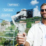 Portable Mobile Intelligent Gimbal 3 Axis Handheld Foldable and Rechargeable Smartphone Stabilizer 8 Modes V985-INTELLIGENTGIMBAL