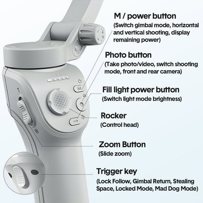 Portable Mobile Intelligent Gimbal 3 Axis Handheld Foldable and Rechargeable Smartphone Stabilizer 8 Modes V985-INTELLIGENTGIMBAL