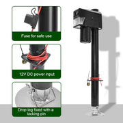 Electric A Frame Trailer Jack LED Light Power Tongue Jack Weight Capacity 3500 lbs 9Inch to 32Inch with Manual Crank Handle for RV Trailer Camper
