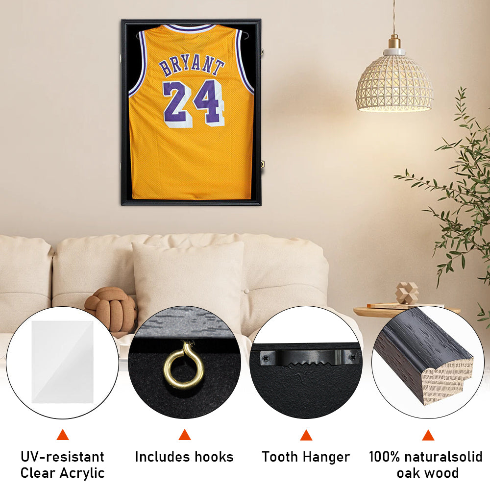 Jersey Frame Card Display Case Lockable Large Sports Jersey Showcase Box for Football Soccer Basketball V985-JERSEYFRAME