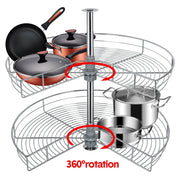 Shelf Rack for Spices 2-Shelf Under Sink Storage Blind Corner Carousel Kitchen Cabinet Organizer 81cm V985-KITCHENORGANIZER
