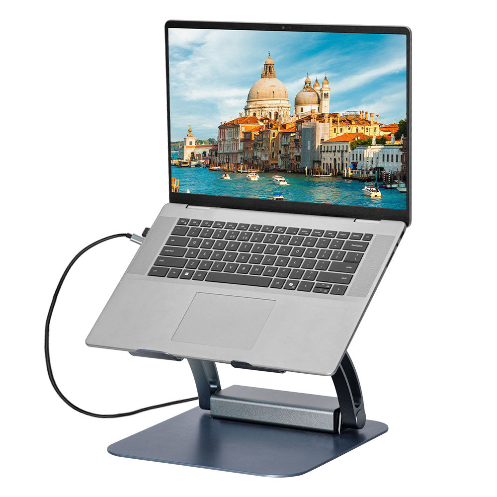 7-in-1 Laptop Stand Docking Station Ergonomic Laptop Riser 360 Rotatable - PD Charging HDMI USB-C and USB-A V985-LAPTOPSTAND