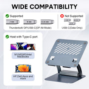 7-in-1 Laptop Stand Docking Station Ergonomic Laptop Riser 360 Rotatable - PD Charging HDMI USB-C and USB-A V985-LAPTOPSTAND