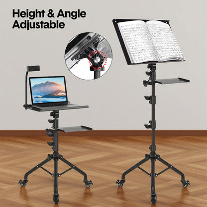 Mobile Laptop Tripod Stand 11-16 Inch on Wheels 82-170cm Height Adjustable Projector Stand Portable Stand V985-LAPTOPTRIPOD