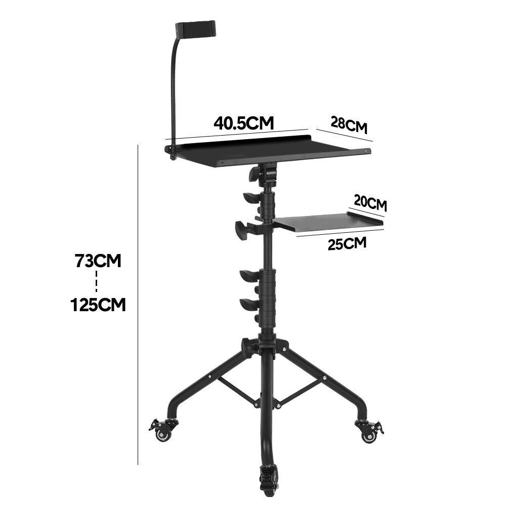 Mobile Laptop Tripod Stand 11-16 Inch on Wheels 82-170cm Height Adjustable Projector Stand Portable Stand V985-LAPTOPTRIPOD