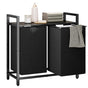 Laundry Hamper Basket Metal Laundry Organizer with MDF Shelf and 2 Waterproof Pull-Out Removable Dirty V985-LAUNDRYHAMPER