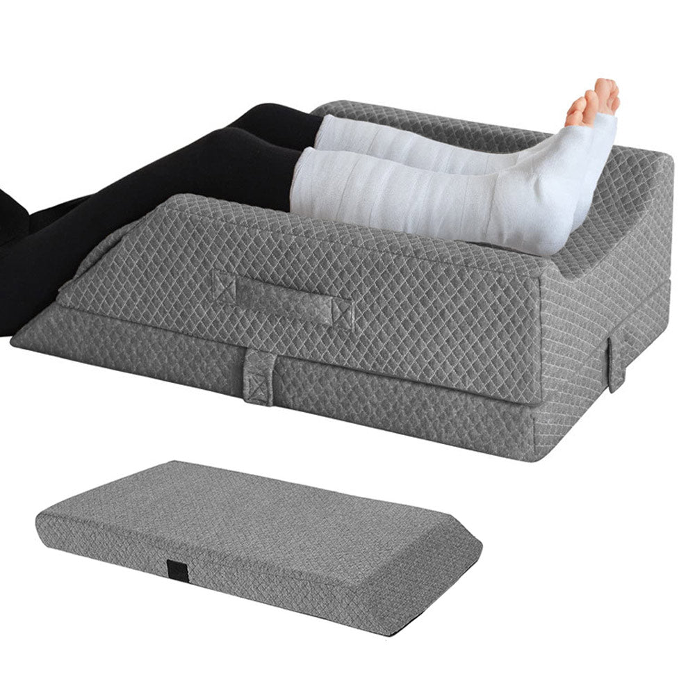 Leg Wedge Ergonomic Booster 3-Height Adjustable Memory Foam Leg Support Pillow with Washable Cover for Ankle V985-LEGWEDGE