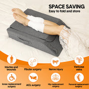 Leg Wedge Ergonomic Booster 3-Height Adjustable Memory Foam Leg Support Pillow with Washable Cover for Ankle V985-LEGWEDGE