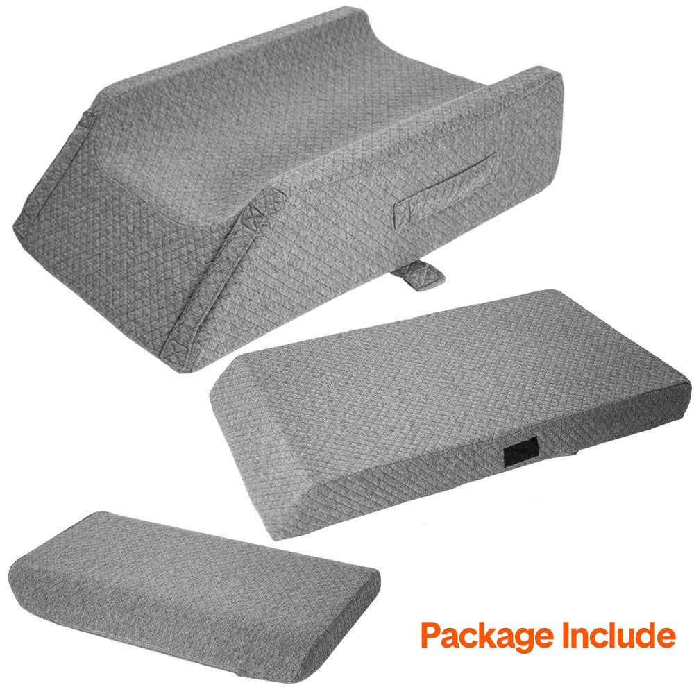 Leg Wedge Ergonomic Booster 3-Height Adjustable Memory Foam Leg Support Pillow with Washable Cover for Ankle V985-LEGWEDGE