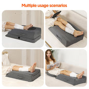Leg Wedge Ergonomic Booster 3-Height Adjustable Memory Foam Leg Support Pillow with Washable Cover for Ankle V985-LEGWEDGE