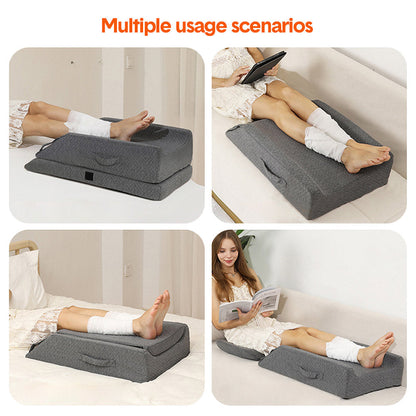 Leg Wedge Ergonomic Booster 3-Height Adjustable Memory Foam Leg Support Pillow with Washable Cover for Ankle V985-LEGWEDGE