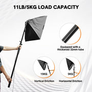 Handheld Boom Pole Stand Light Portable Telescopic Stand Max 3m with Lock and Shoulder Strap For Studio V985-LIGHTINGSTAND