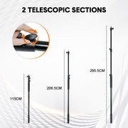 Handheld Boom Pole Stand Light Portable Telescopic Stand Max 3m with Lock and Shoulder Strap For Studio V985-LIGHTINGSTAND