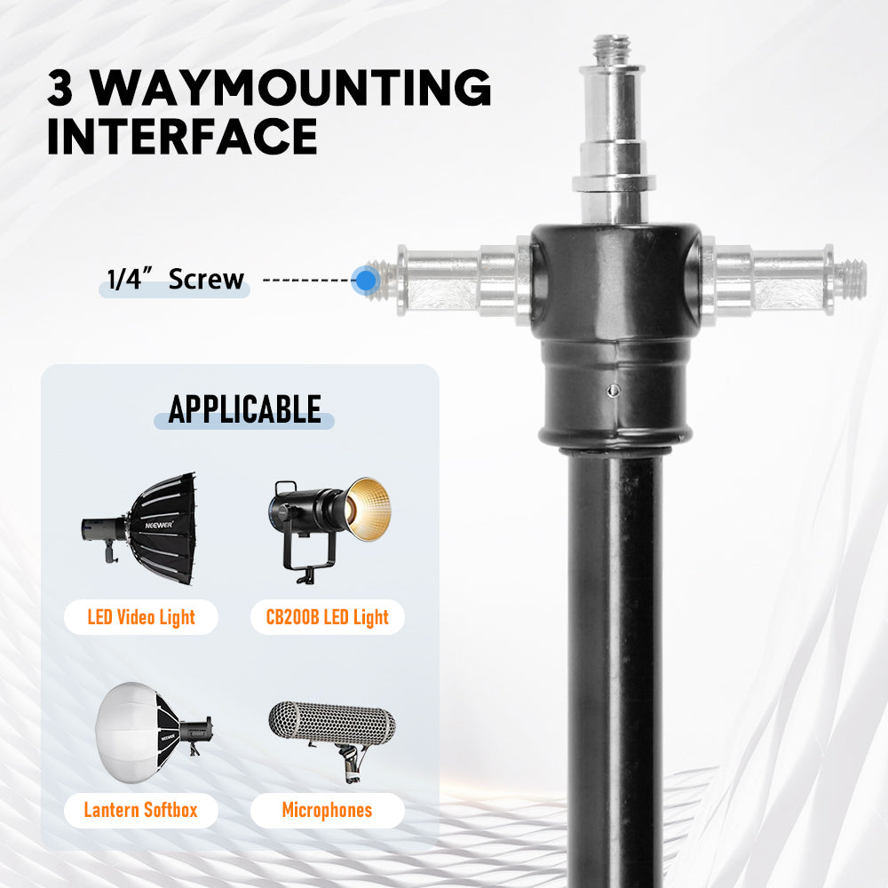 Handheld Boom Pole Stand Light Portable Telescopic Stand Max 3m with Lock and Shoulder Strap For Studio V985-LIGHTINGSTAND