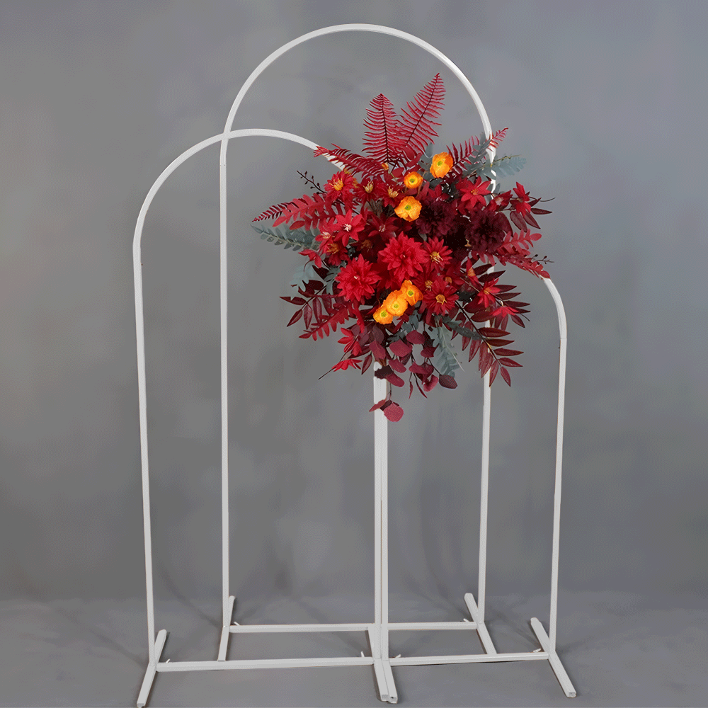 Metal Arch Backdrop White Stand Wedding Arch Stand Set of 3 (6FT/5FT/4FT) Square Arched Frame for Outdoor V985-METALBACKDROPWHITE